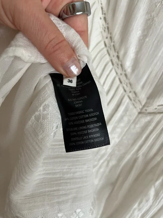 Isabel Marant etoile Jorena White Bohemian Lace-Trim Midi Skirt - Picture 4 of 4